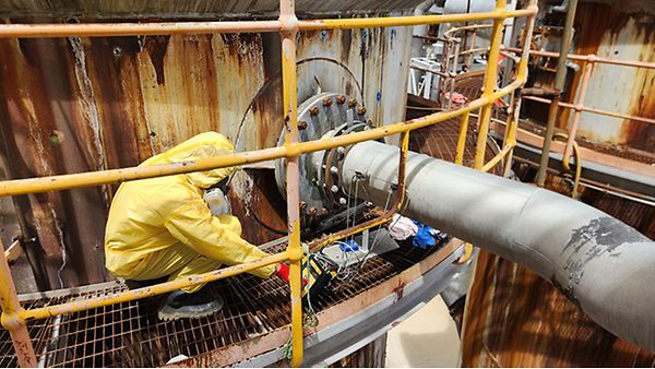 Clamp-on flow meter for sulfuric acid pl